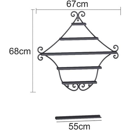 Decoratiune Grădină, Fier, Design Geometric, Negru