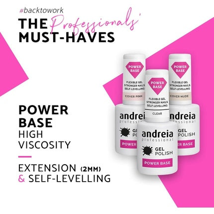 Lac de unghii gel, Andreia, Power Base, transparent, 10.5ml
