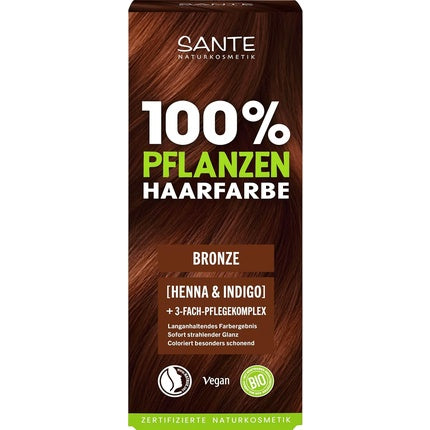 Vopsea de păr pe bază de plante, Sante Naturkosmetik, 03 Bronze, pudră, 130 g
