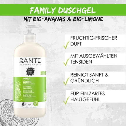 Gel de duș, Sante Naturkosmetik, Ananas & Lămâie, 950ml