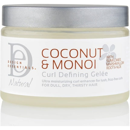 Gel de fixare păr, Design Essentials Natural Coconut & Monoi Curl Defining Gel, 12 oz