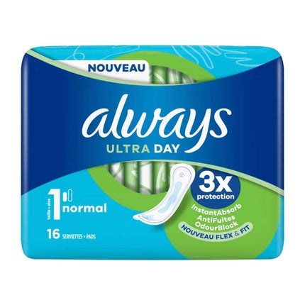 Serviete Higienice Always Ultra Day Normal, 16 buc, 3x Protecție