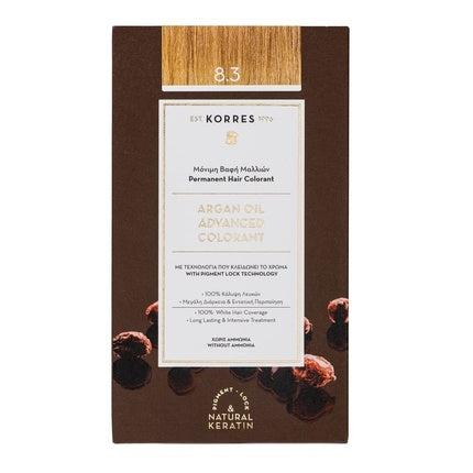 Vopsea de păr, Korres, Argan Oil, blond miere