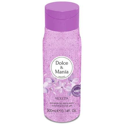 Gel de duș exfoliant Dolce & Mania Violetta, 300 ml