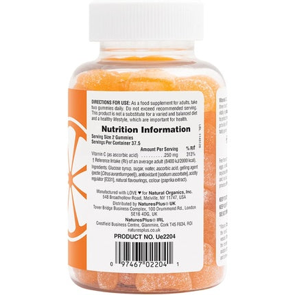 Gumii Vitamina C, Nature's Plus, Portocaliu, 270 g