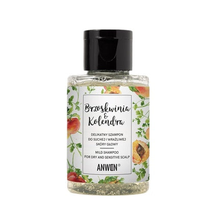 Șampon Anwen pentru păr uscat și scalp sensibil, Peach & Coriander, 50 ml