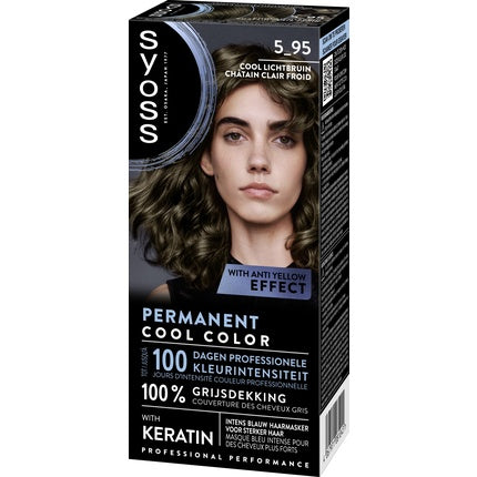 Vopsea de păr permanentă Syoss 5-95 Cenușiu deschis, 170 g