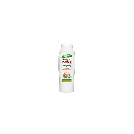 Gel de duș Instituto Español Coco, 1250ml, sticlă albă cu design verde