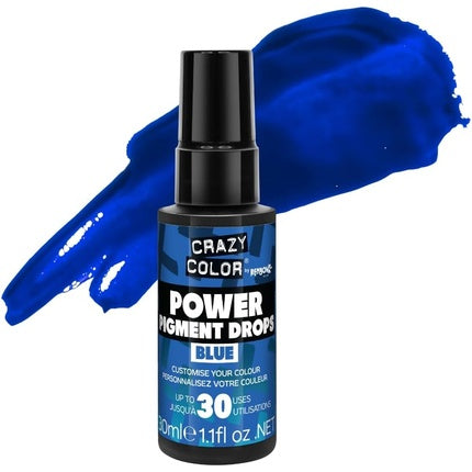 Culoare pentru păr Crazy Color Power Pigment Drops Blue 30ml