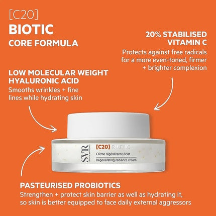 Crema regeneratoare radianta, SVR, C20 Biotic, 50ml