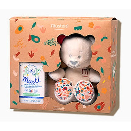 Set Parfum Mustela Musti Eau De Soin, Cutie Cadou Cu Ursuleț, 2 Piese