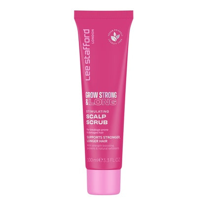 Scrub pentru scalp Lee Stafford Grow Strong & Long, roz, 100 ml