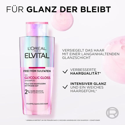 Șampon L'Oréal Paris Elvital Glycolic Gloss pentru Păr Mat, 200ml