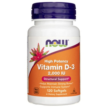 Vitamina D3, Now Foods, 2000 IU, capsule 120 bucăți