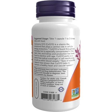 Supliment Nutrițional NOW Foods CoQ10 30mg 120 Capsule Vegetale