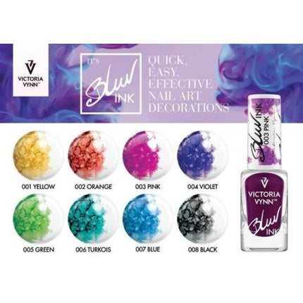 Lacul decorativ pentru unghii Victoria Vynn Metallic Blur Ink Watercolor Marble Smoke Smudge, 10ml