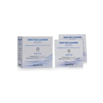 Lichid Demachiant Ochi, Sesderma, Sensyses Cleanser Eyes, 14 Doze Unice, Ambalaj Alb și Albastru