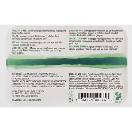 Baxter of California Vitamin Cleansing Bar Italian Lime and Pomegranate, 199 g