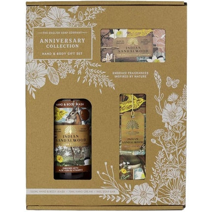 Cutie cadou The English Soap Company - Anniversary Hand and Body Gift Box Indian Sandalwood