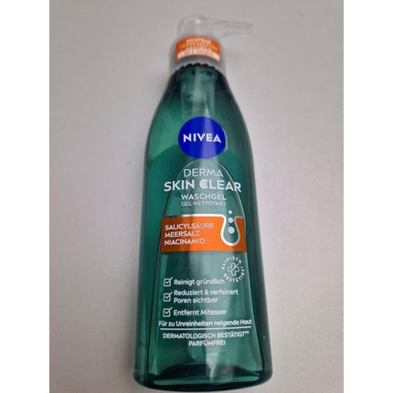Gel de curățare facială Nivea Derma Skin Clear, cu acid salicilic, sare de mare și niacinamidă, 150ml