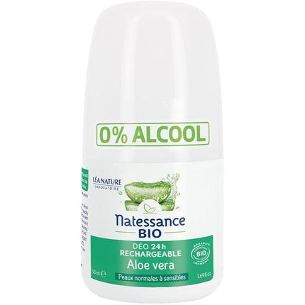 Deodorant Natessance Aloe Vera Bio Reîncărcabil 50ml, 0% Alcool