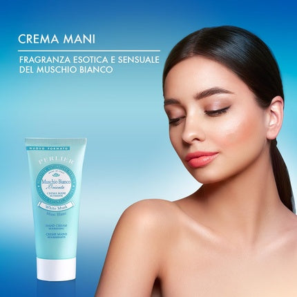 Cremă de mâini, Perlier, Muschio Bianco, 100mL, albastru