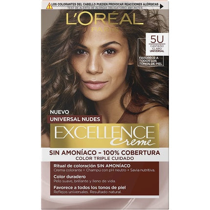 Vopsea de păr, L'Oréal Paris, Excellence Creme, șaten deschis