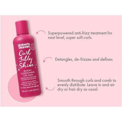 Conditioner Umberto Giannini Curl Jelly Shine, Roz, 180ml