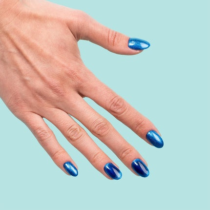 Semilac UV Hybrid Gel Polish, 466 Blue Silk Pyjamas, 7ml, Silk Effect, Electric Blue