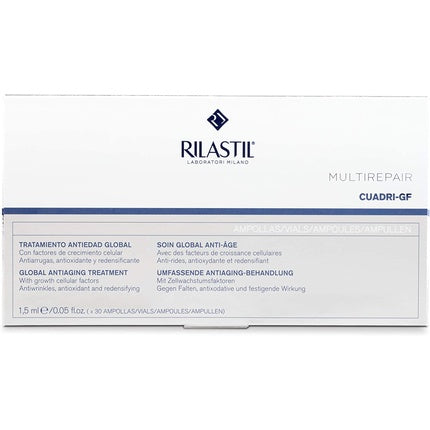 Set Îngrijire Anti-îmbătrânire, Rilastil, Multirepair Cuadri GF, 30 fiole