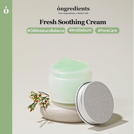 Cremă Zilnică Hidratantă Ongredients Fresh Soothing Cream cu Niacinamidă, 106 g, verde deschis