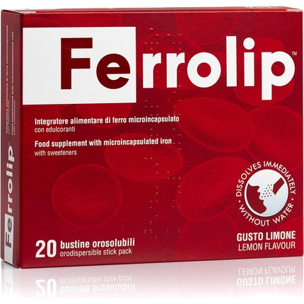 Ferrolip, U.G.A. Nutraceuticals, 20 pliculețe solubile, aromă de lămâie