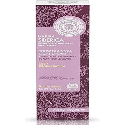 Cremă de noapte, Natura Siberica, Snow Cladonia Night Cream, 50 ml, mov