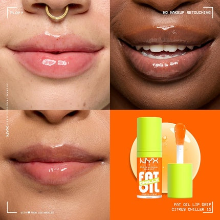 Nyx Professional Makeup Fat Oil Chillz, Tinted Lip Gloss, Citrus Chiller 15