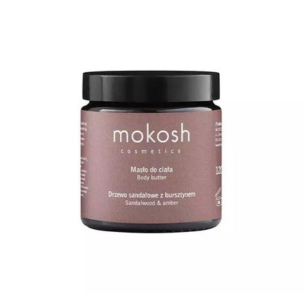 Mokosh Sandalwood Body Butter With Amber 120ml, Cremă hidratantă cu ambra și lemn de santal, 120 ml