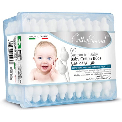 Batoncini Baby, Cotton Sound, 60 bucăți, cutie plastic transparentă