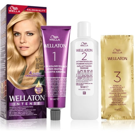 Vopsea Păr Permanentă Wella Wellaton Intense, 9/3 Blond Auriu, cu Ulei de Argan