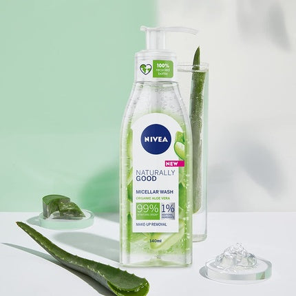 Gel curățare facială, Nivea, Naturally Good, Aloe Vera, 140ml
