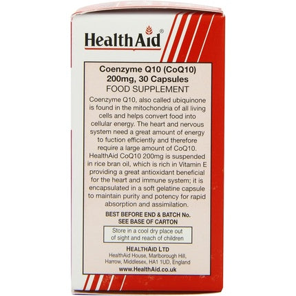 Supliment, Healthaid, CoQ-10 200mg, 30 capsule, roșu