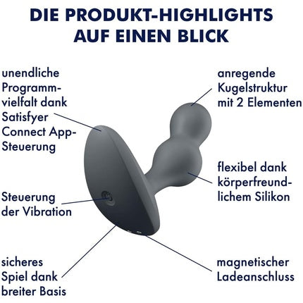 Masajer electric Satisfyer Deep Diver, Bluetooth, negru