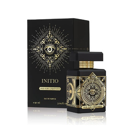 Parfum Initio Oud For Greatness, Eau De Parfum Unisex, 90ml, cutie neagră cu design auriu