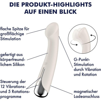 Vibrator Satisfyer Spinning G-Spot 1, multifunctional, crem