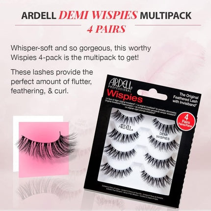 Gene False, Ardell, Demi Wispies, 4 perechi, Negru