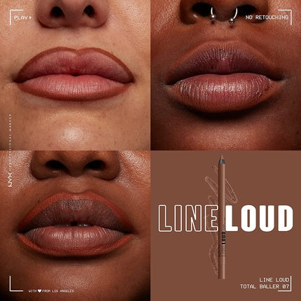 Creion Contur Buze NYX Professional Makeup Line Loud Lip Liner Total Baller 07 Rich Warm Brown