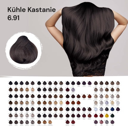 FemMas Hair Color, Cremă vopsea de păr Dark Blonde Cool Chestnut, 100ml
