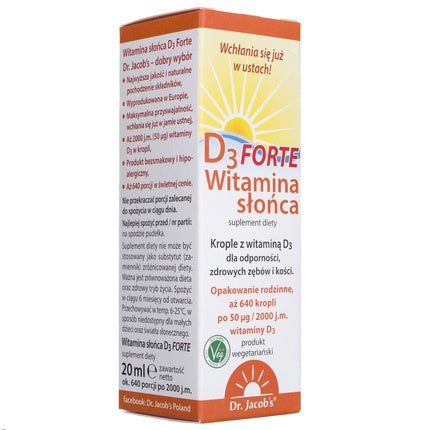 Dr. Jacob's D3 Forte, Vitamine, picături bucale, 20ml