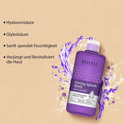 Revuele Patting Splash Hyaluronic Acid Mask 250ml - Protejează pielea de poluare și stresul zilnic