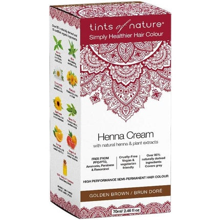 Cremă Henna Păr, Tints of Nature, Golden Brown, 70ml