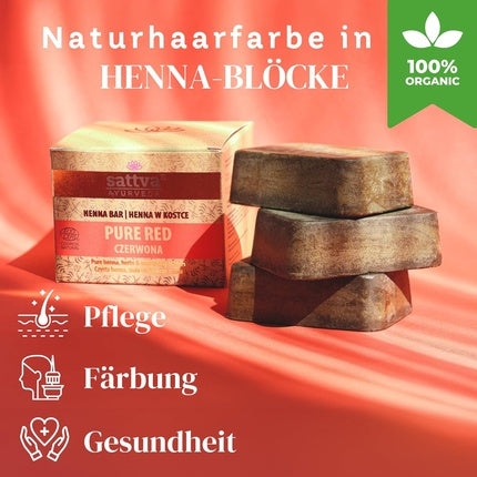 Vopsea de păr, Sattva Ayurveda, Henna, Roșu