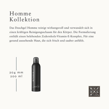 Gel de duș, Rituals, Homme, negru